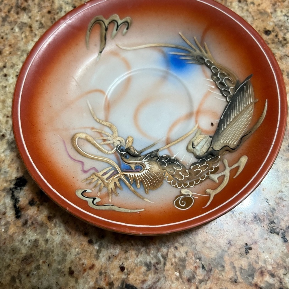 Vintage Japan Dragon Were Hand Painted Coffee Cup and Saucer set.